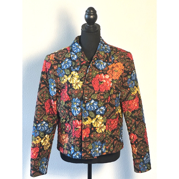 Maggie London Women’s Maggie London Quilted Crop Jacket Size 10 Silk Jacket - Picture 4 of 16